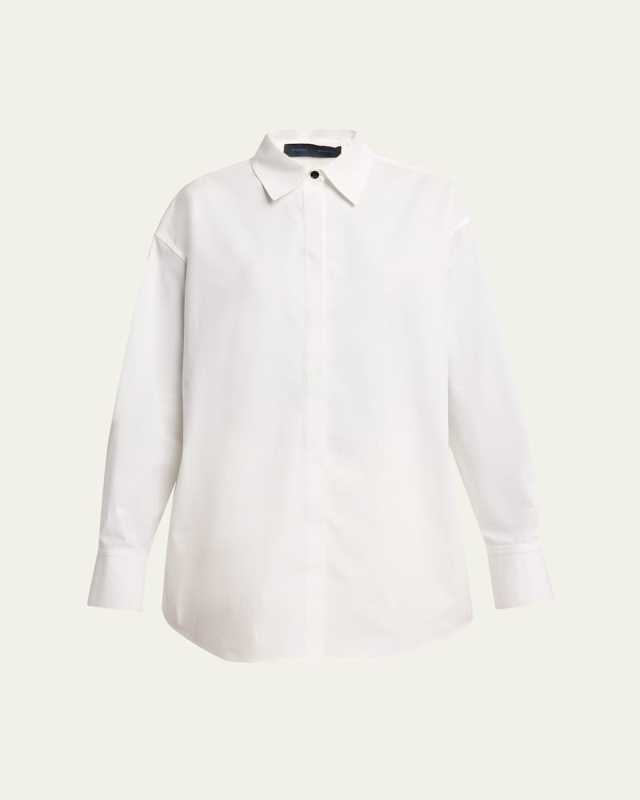 Addy Compact Cotton Poplin Button-Down Shirt